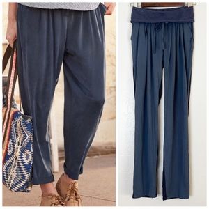 •SUNDANCE• Blue Perfect Weekend Tercel‎ Pull On Fold Over Waist Jogger Pant XS